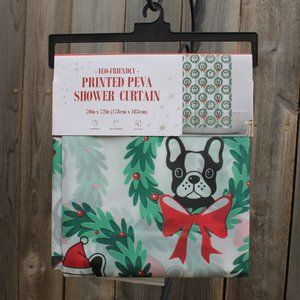 Frenchie Dog Christmas Shower Curtain